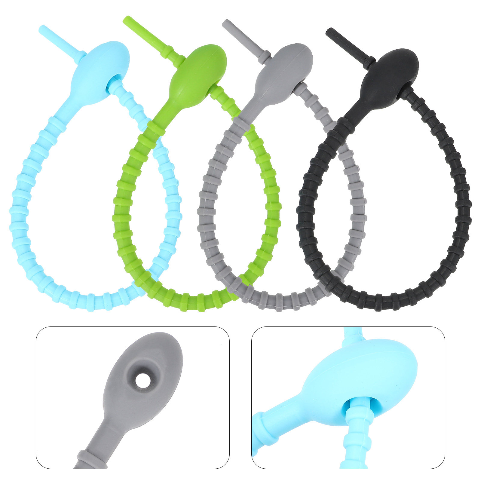 8Pcs Food Grade Silicone Food  - Cable Lock Flexible review and price