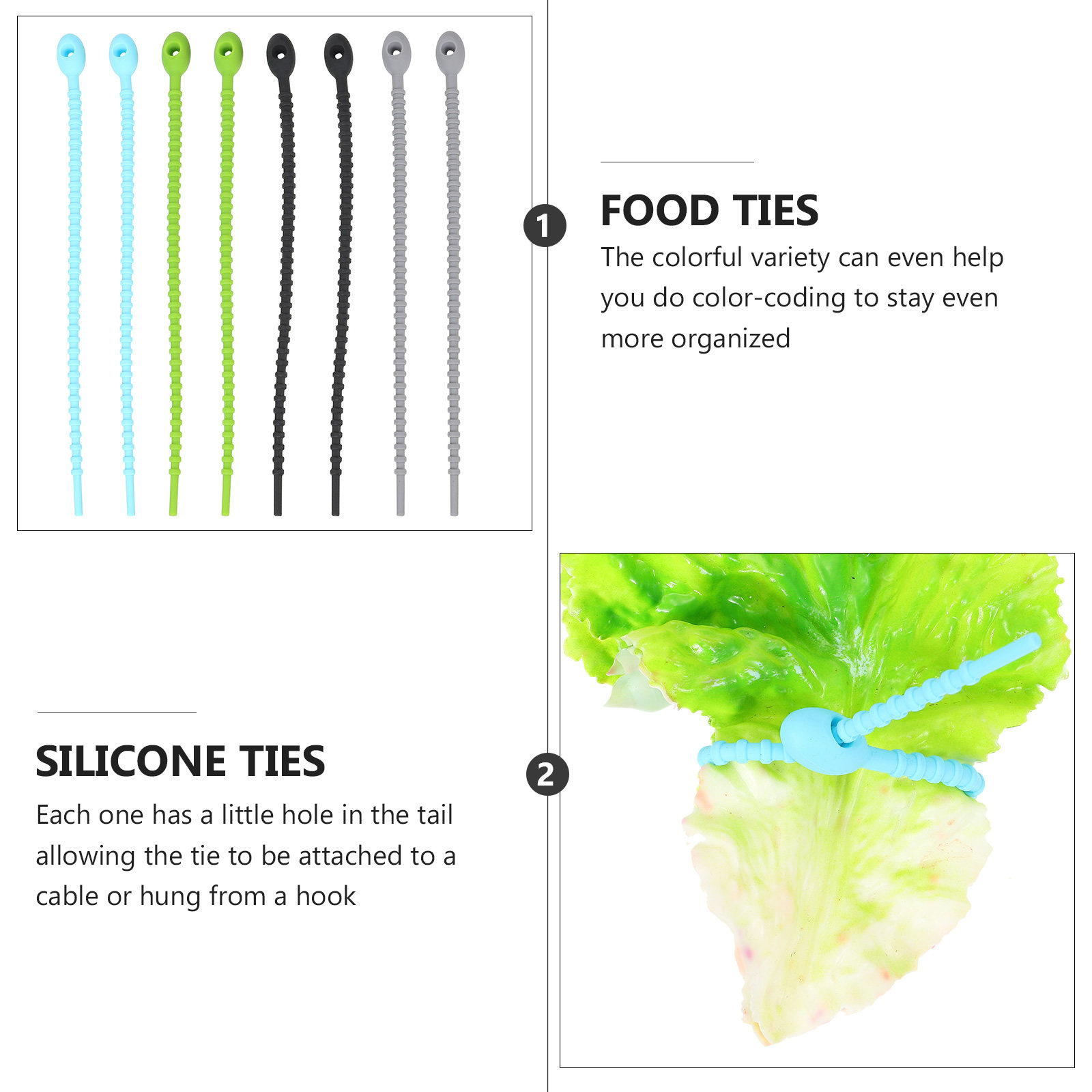 8Pcs Food Grade Silicone Food  - Cable Lock Flexible review and price