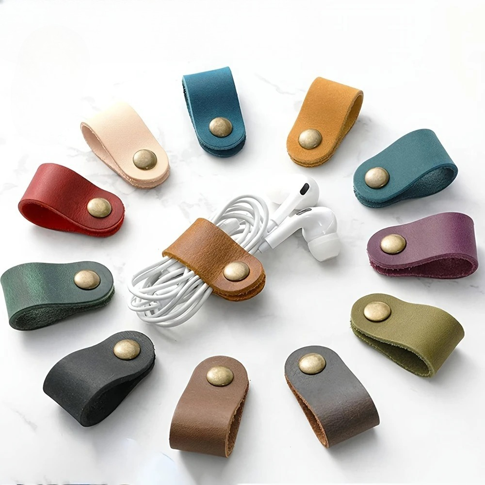 2/5/10pcs Random Color PU Leat - Cable Lock Flexible review and price