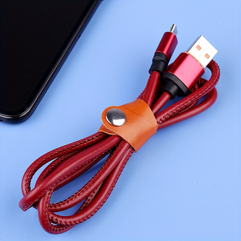 2/5/10pcs Random Color PU Leat - Cable Lock Flexible review and price