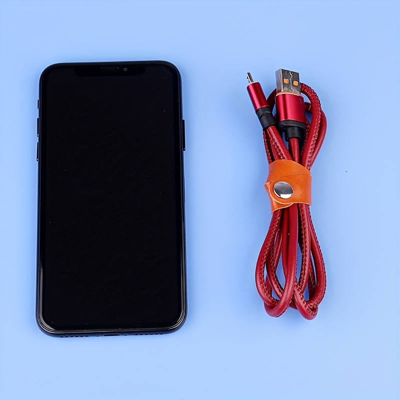 2/5/10pcs Random Color PU Leat - Cable Lock Flexible review and price